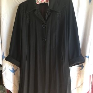 Vintage 1940’s Swing Coat~Jet Black XL